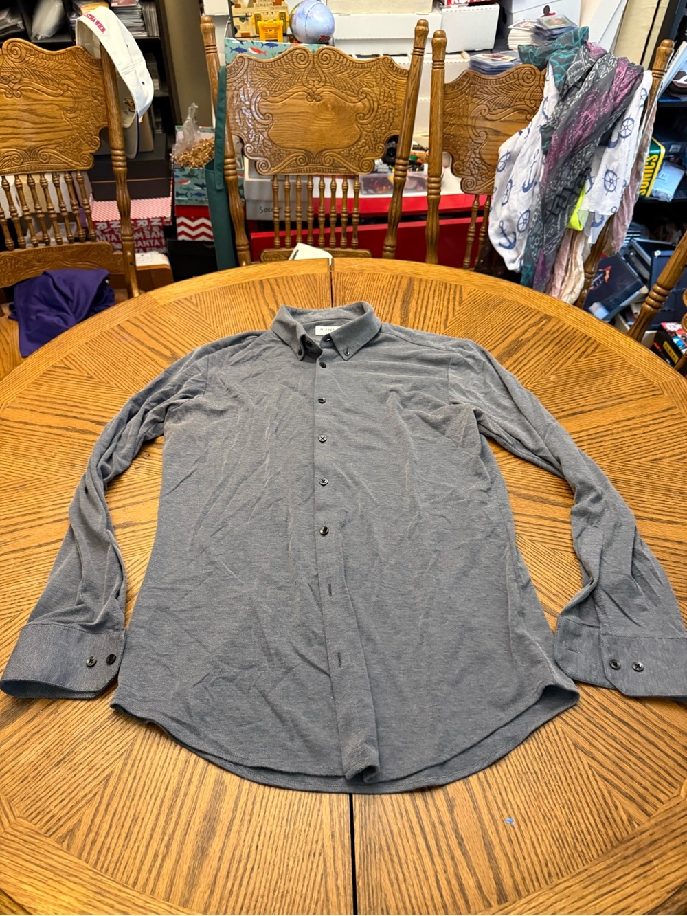 Mizzen+Main Men's Long-Sleeve Button-Down Shirt - Gray Heather